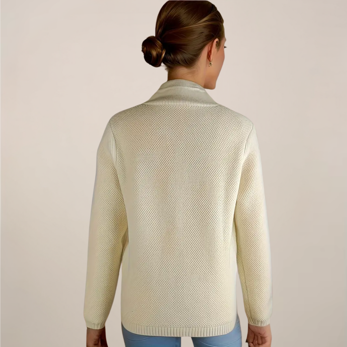 Textured Knit Cream Cardigan for Stylish Layers