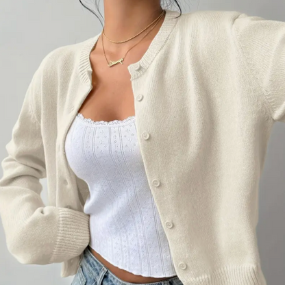 Chic Cropped Button Cardigan – Cozy Knit for Everyday Style