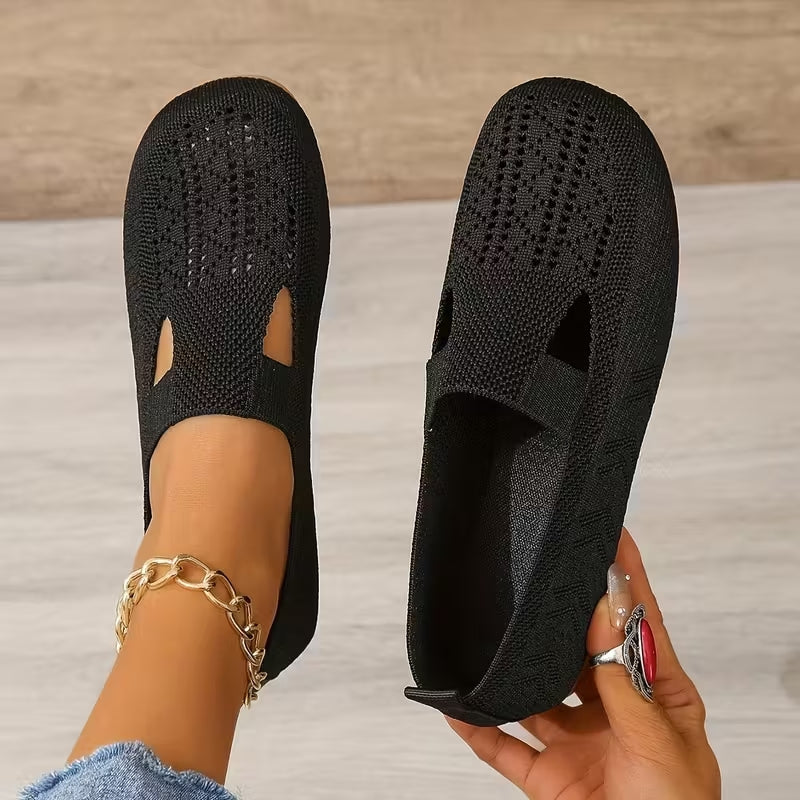Chic Women's Knit Slip-On Sandals for Summer Outings