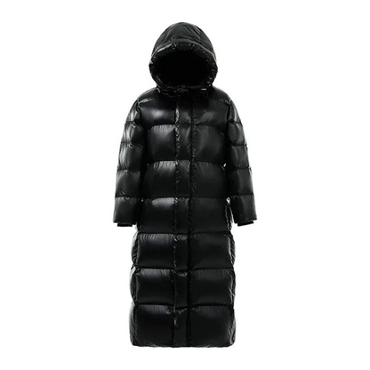 Maxi Quilted Winter Jacket for Women – Hooded Puffer Coat
