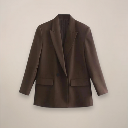 Chic Oversized Double-Breasted Blazer for Fall/Winter Wear