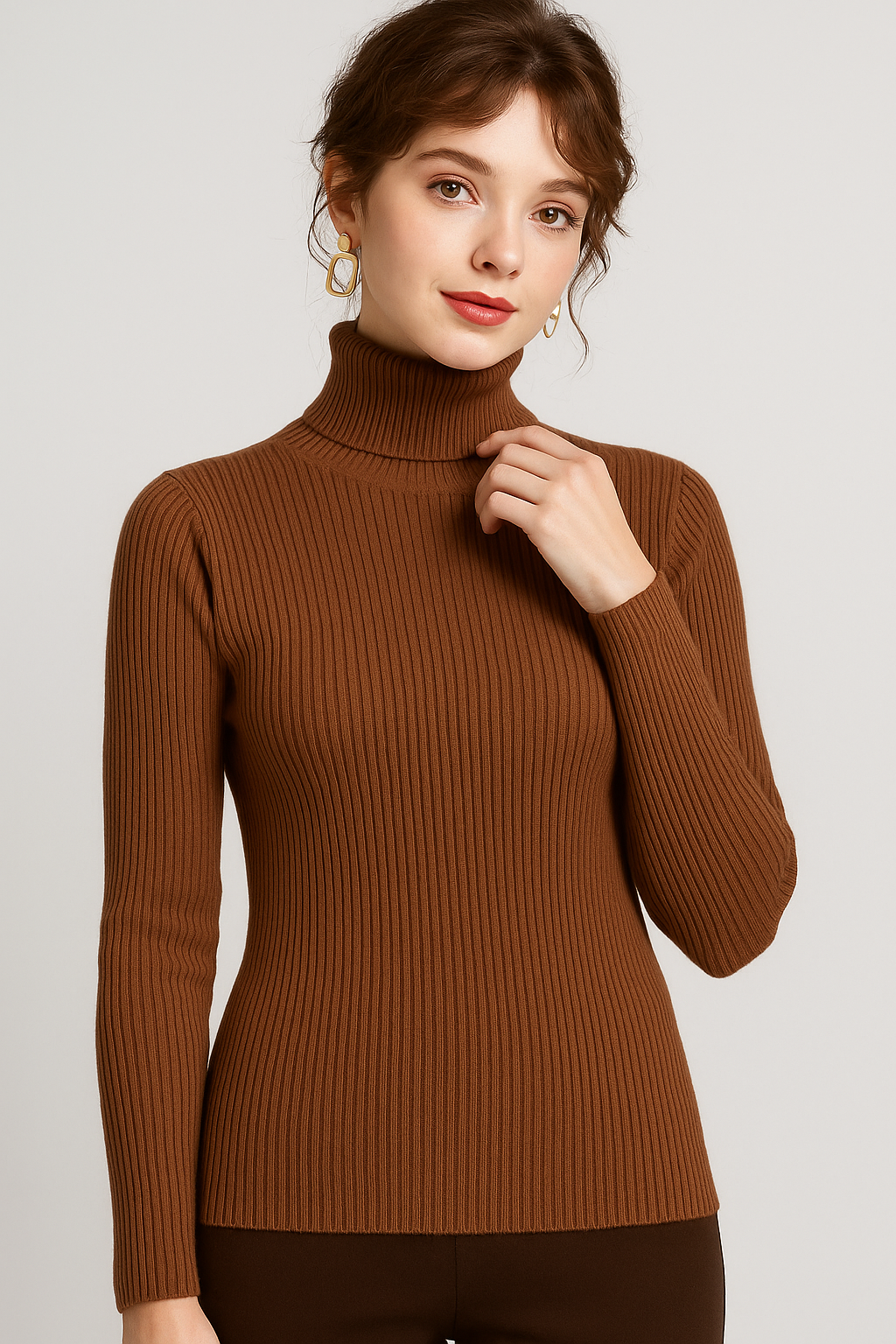 Chic Ribbed Turtleneck Sweater for Every Occasion