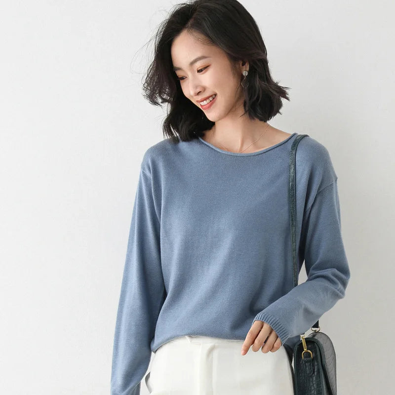 Chic Women's Long Sleeve Knit Sweater for Any Occasion