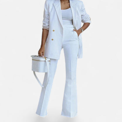 Chic Women's Blazer and Trouser Set for Formal Events