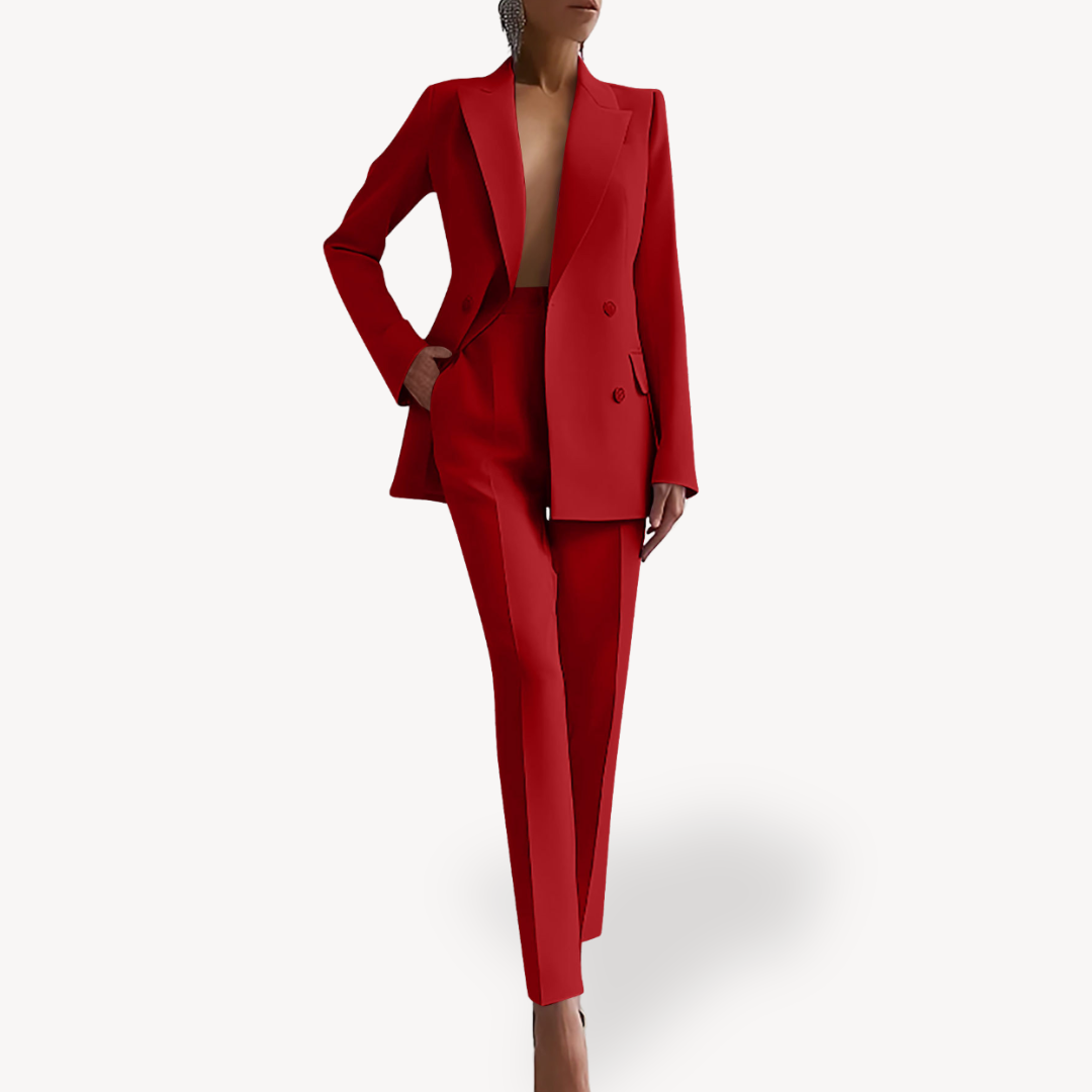 Chic Women's Blazer and Trouser Ensemble