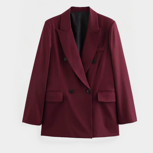 Chic Burgundy Blazer for Smart-Casual Events