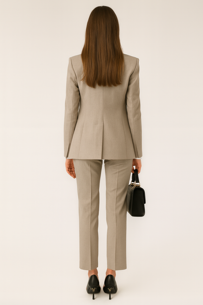 Chic Women's Three-Piece Suit - Blazer, Waistcoat, and Trousers for Office and Events