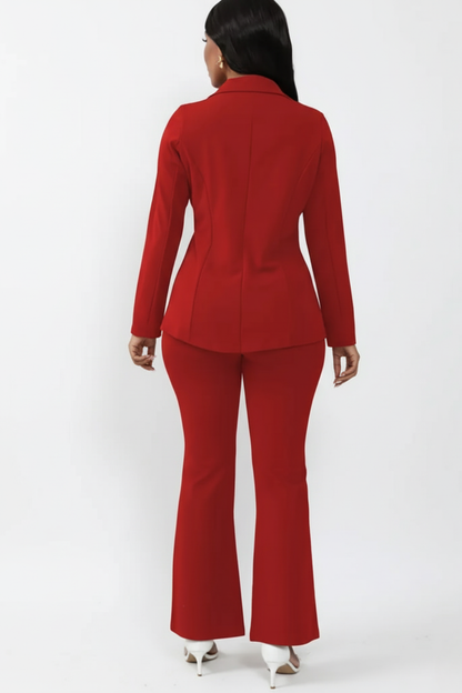 Chic Women's Blazer and Trouser Ensemble