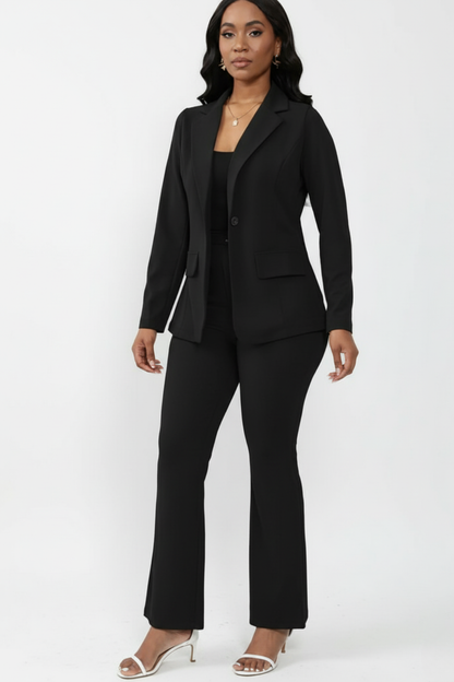 Chic Women's Blazer and Trouser Ensemble