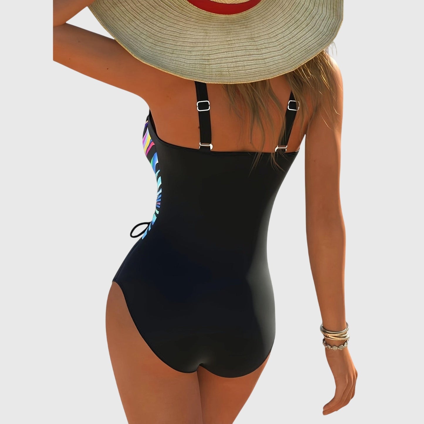 High Elasticity Swimsuit with Crossed Front Design for Poolside Fun
