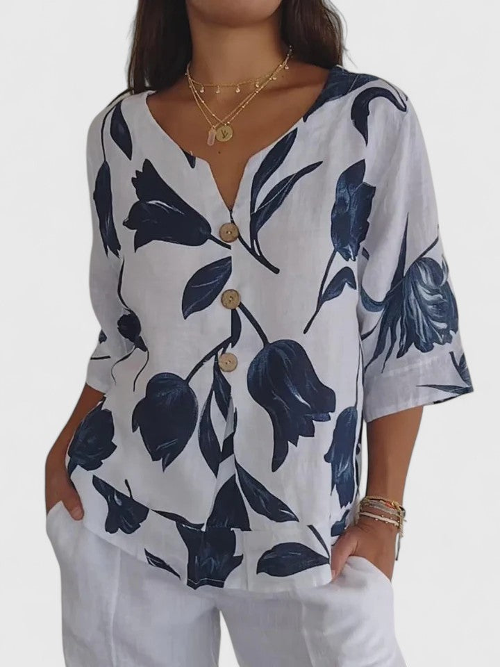 Laura | Stylish V-Neck Blouse for Every Occasion