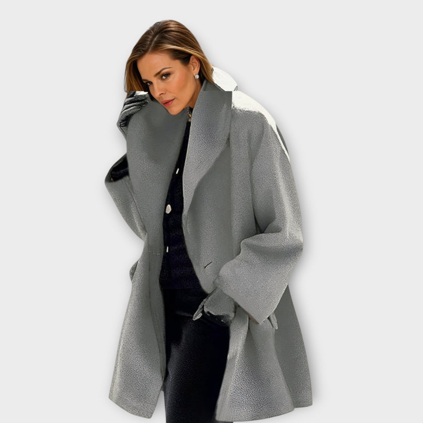 Maria | Cozy Oversized Winter Coat with Wide Collar for Women