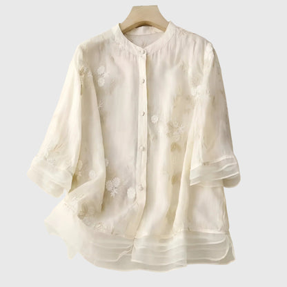 Embroidered Floral Blouse for Special Occasions