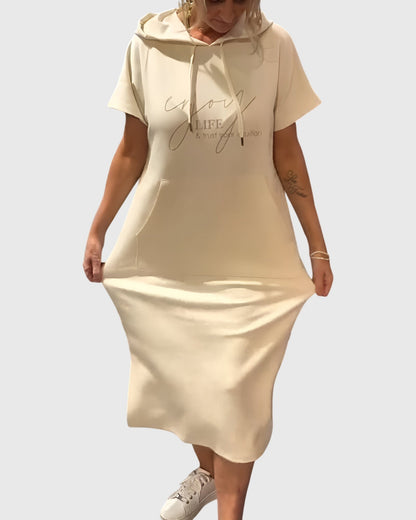 Chic Cotton Hoodie Dress for Everyday Wear