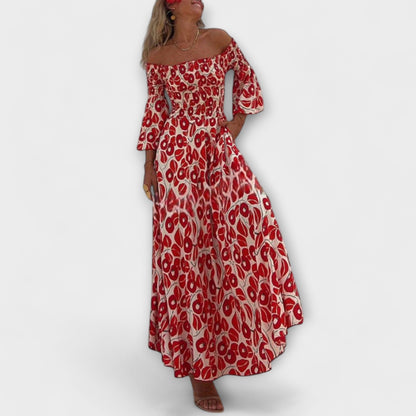 Chic Off-Shoulder Maxi Dress for Travel
