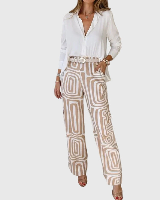 Emilia™ | Chic Trousers with Blouse & Belt for Any Occasion
