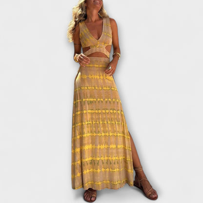 Ella Eleanor Tie-Dye Cutout Stretch Dress for Events