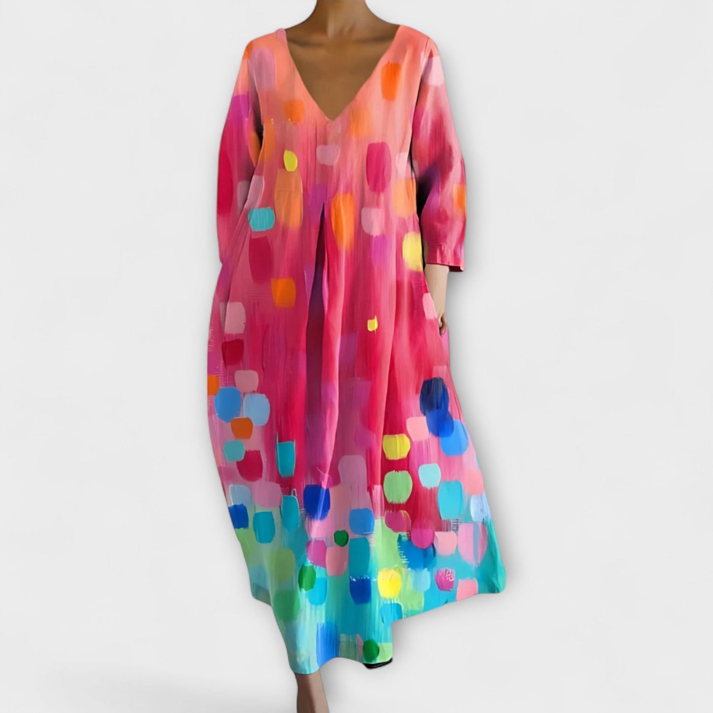 Vibrant V-Neck Maxi Dress for Every Occasion