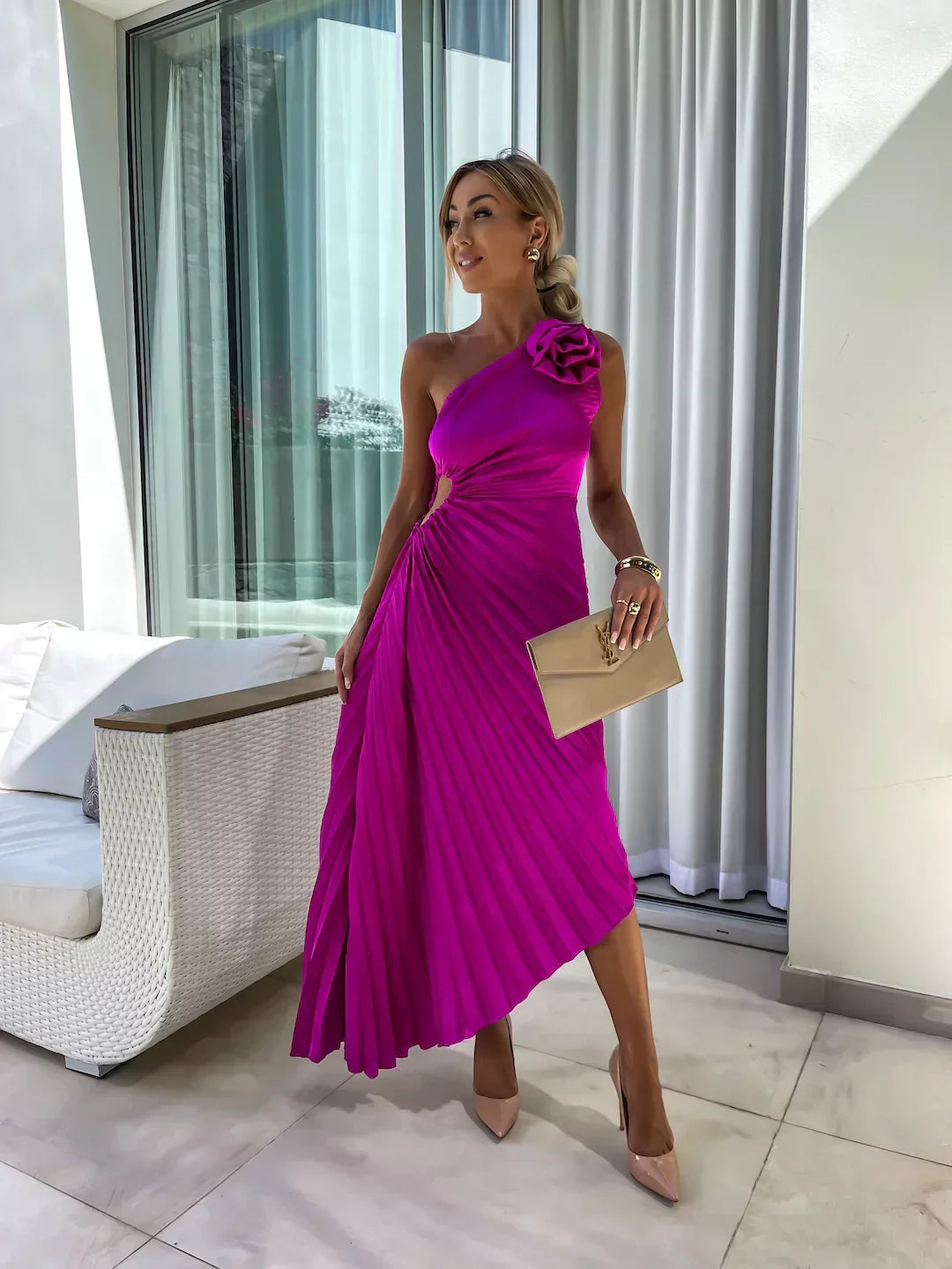 Wedding Guest Dress with Floral Design