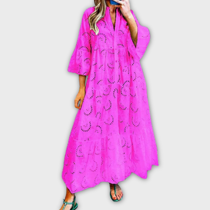 Valmere Dahlia Floral Embroidered Dress for Special Occasions