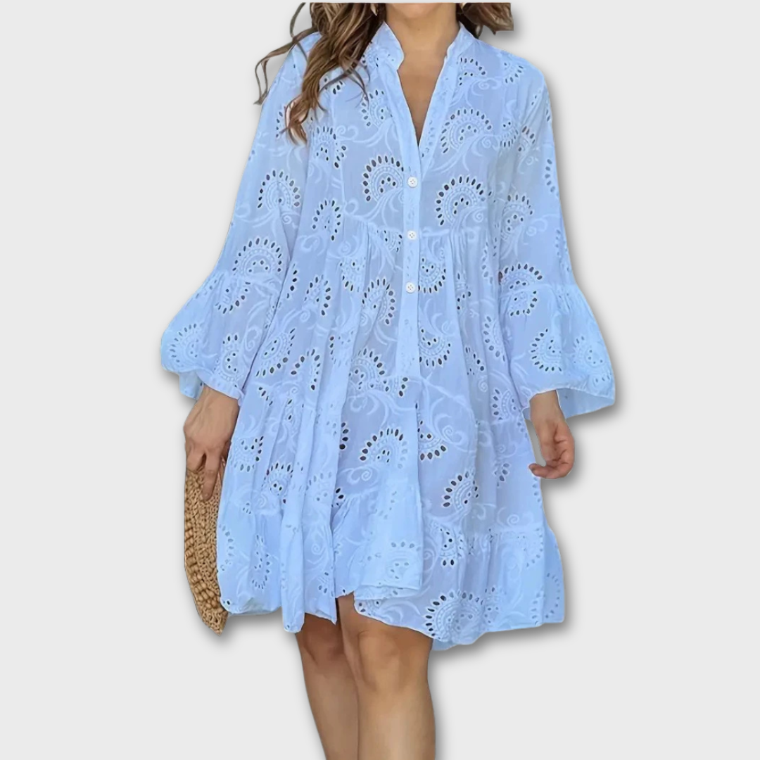 Valmere Dahlia Floral Embroidered Dress for Special Occasions