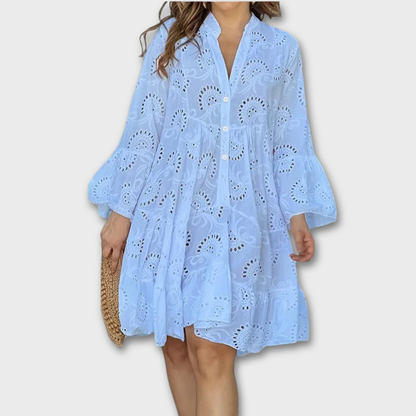 Valmere Dahlia Floral Embroidered Dress for Special Occasions