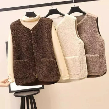 Chic Plush Vest for Women - Ideal for Layering
