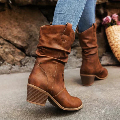 Elizabeth - Stylish Western Slouch Booties for All Occasions