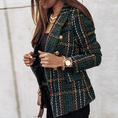 Hailey - Stylish Check Blazer for Office & Events