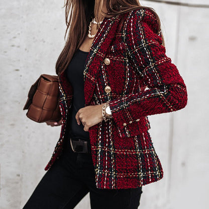 Hailey - Stylish Check Blazer for Office & Events
