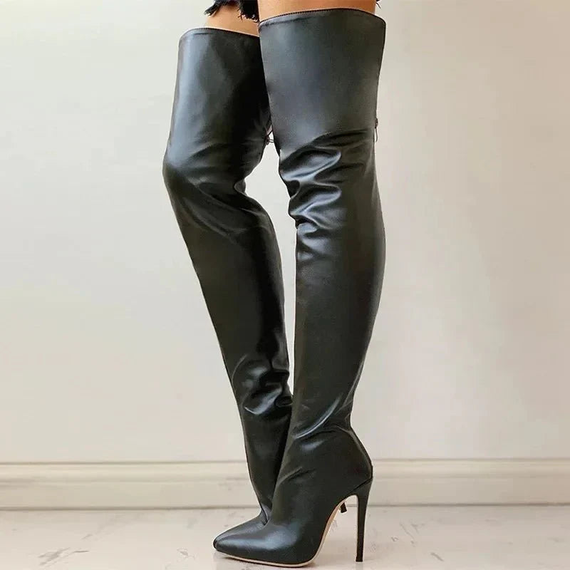 Hailey - Chic Thigh-High Stiletto Boots for Any Occasion