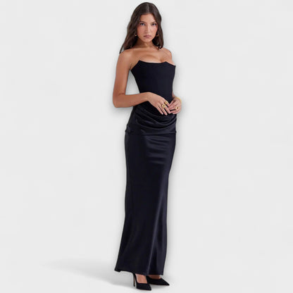 Chic Satin Maxi Dress for Evening Wear