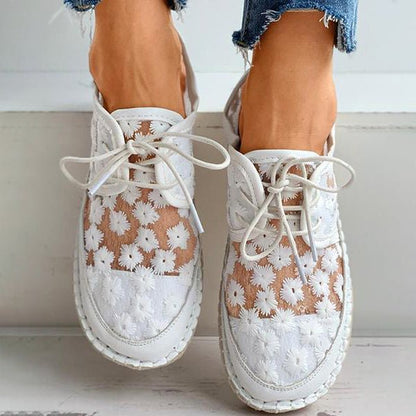 Eva - Stylish Embroidered Lace Footwear for Special Occasions
